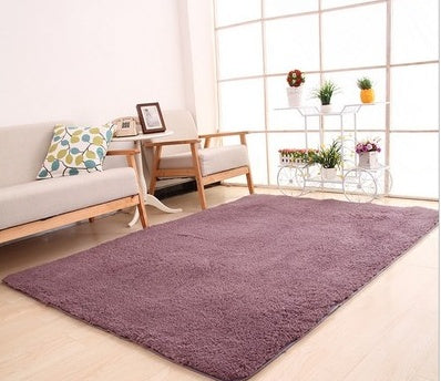 Soft White Plush Living Room Rug Carpet