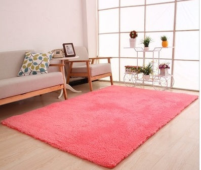 Soft White Plush Living Room Rug Carpet