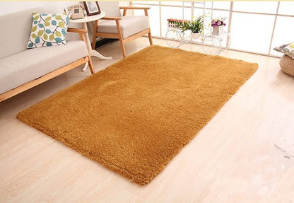 Soft White Plush Living Room Rug Carpet