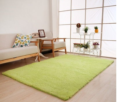 Soft White Plush Living Room Rug Carpet