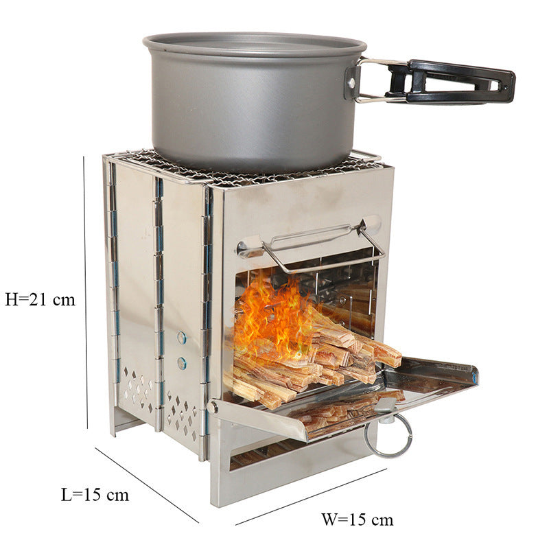 Lightweight Adjustable Folding Camping Wood Stove