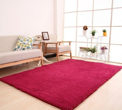 Soft White Plush Living Room Rug Carpet