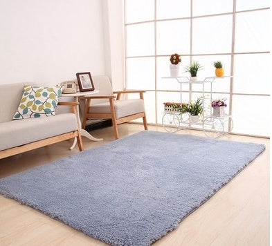 Soft White Plush Living Room Rug Carpet